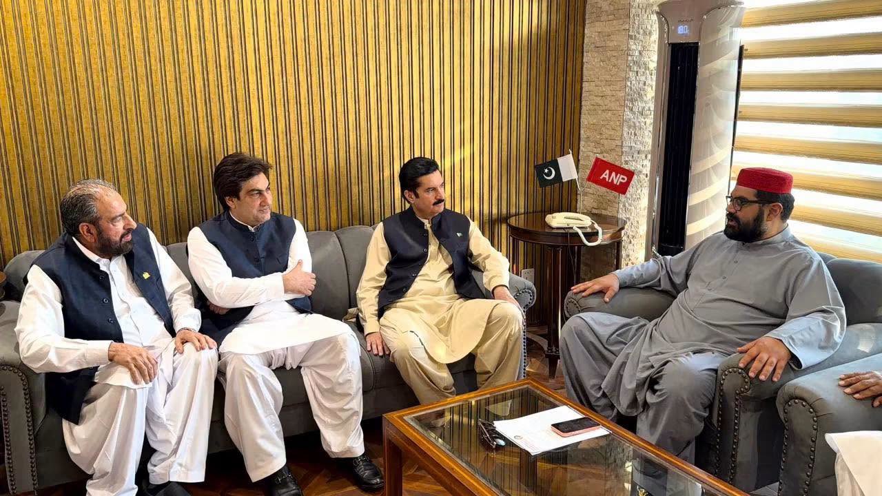 PPP KP President Syed Muhammad Ali Shah Bacha, Governor Faisal Karim Kundi Meet ANP President Senator Aimal Wali Khan